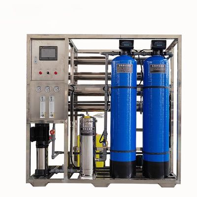 1TPH 2.1kW-380-415V 2xFRP réservoirs d'eau salée usine d'osmose inverse