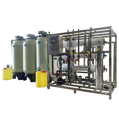 5TPH 7.4kW-380-415V 3xFRP réservoirs d'eau saumâtre usine d'osmose inverse