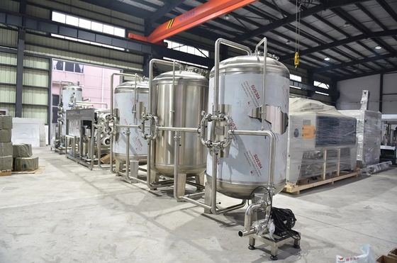 10TPH 19kW-380-415V 2xSS304 réservoirs d'eau saumâtre usine d'osmose inverse