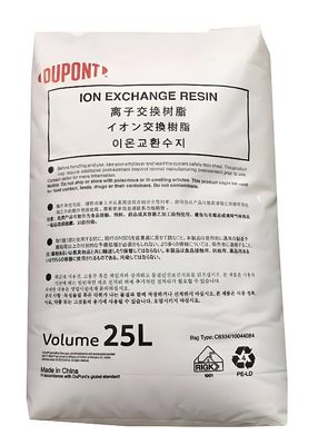Résine anionique forte base DuPont AmberLite HPR550 OH avec un diamètre de particules de 590 ± 50 μm, un coefficient d'uniformité ≤ 1,10 et une proportion ≥ 95% > 200 g/bille