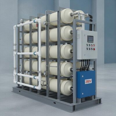 Système de traitement par osmose inverse de l'eau saumâtre 5000 GPD TDS élevé Retrait de 98 pour cent de récupération FRP Membrane Housing 380V