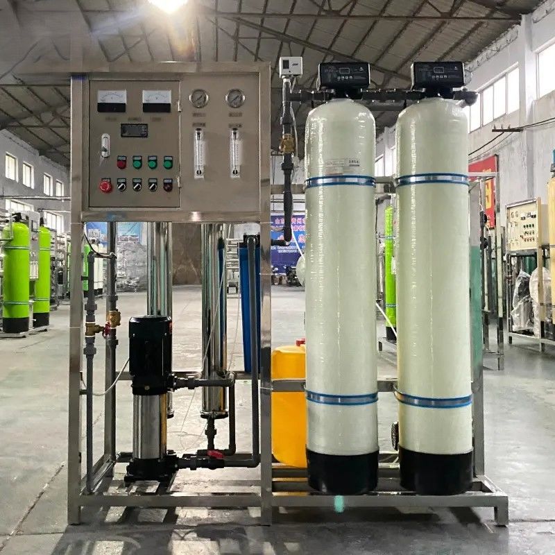 2 réservoirs de FRP Système de filtration de l'eau à membrane RO industriel 500LPh