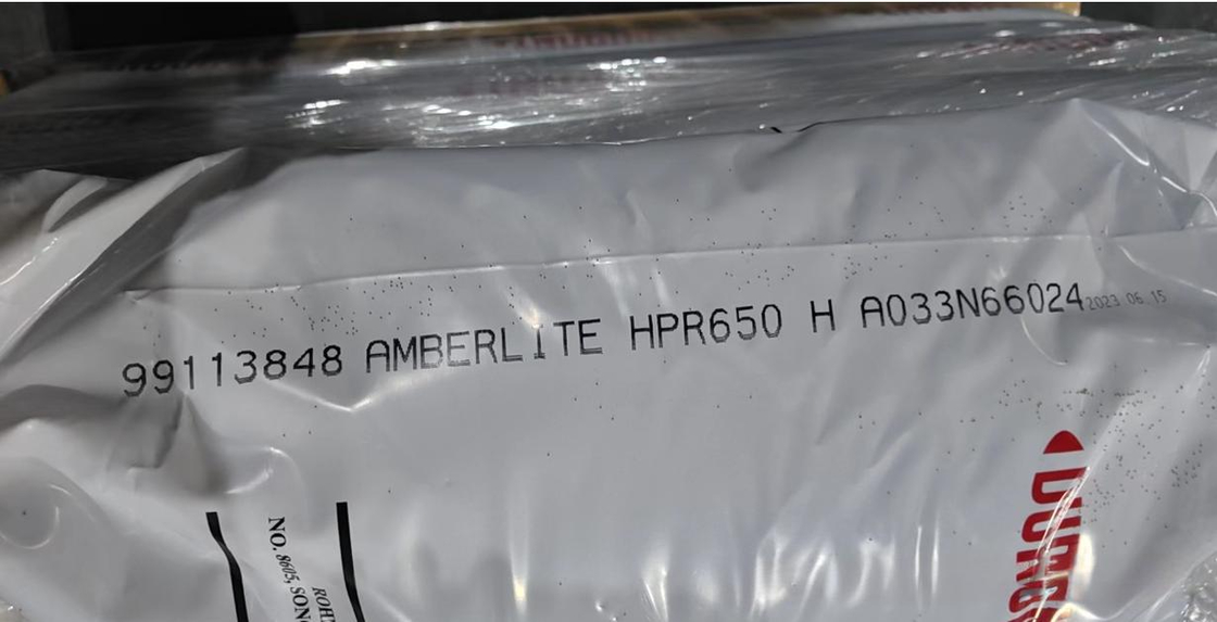 DuPont AmberLite HPR4200 Cl Résine d'échange d'ions pour la déminéralisation industrielle de l'eau avec des perles entières non fissurées ≥ 90% et gonflement de 20%
