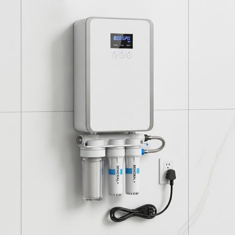 Système compact de traitement de l'eau par osmose inverse 800 GPD filtre minéral alcalin